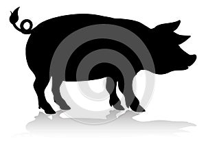 Pig Farm Animal Silhouette photo