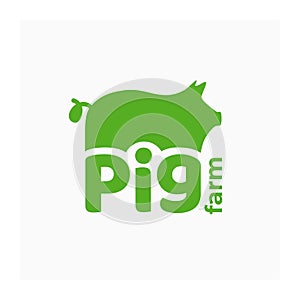 Pig farm icon. Identity for ranch