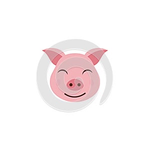 Pig head / face or pork bacon flat vector color icon for animal apps