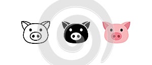 Pig head icon for animal apps and websites