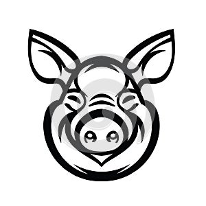 Pig Head Logo Mascot Emblem