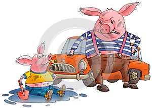 Pig and hog dirty.