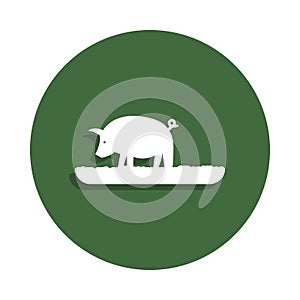 pig icon in badge style. One of Farm collection icon can be used for UI, UX