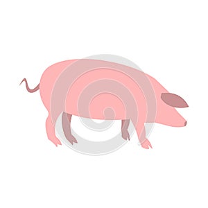 Pig icon flat