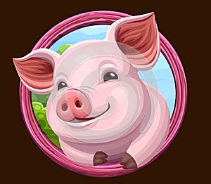 Pig icon with frame