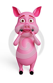 Pig illustration with shocking pose