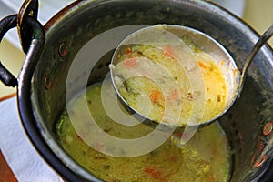 Pig-iron saucepan soup