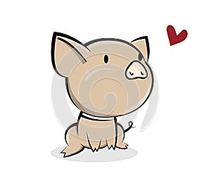 Pig logo illustration on white background