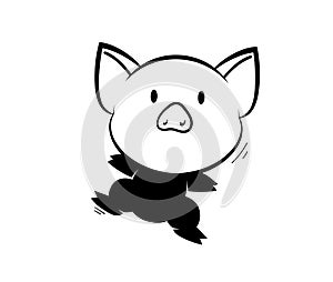 Pig logo illustration on white background
