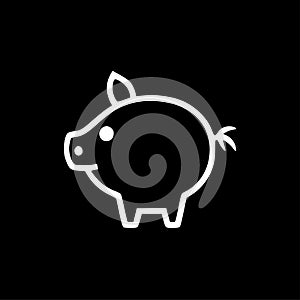 Pig - minimalist and flat logo - vector illustration