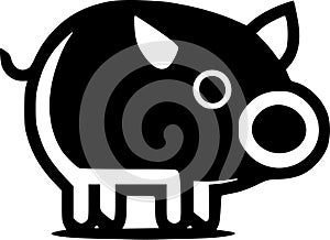 Pig - minimalist and simple silhouette - vector illustration