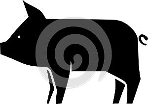 Pig - minimalist and simple silhouette - vector illustration