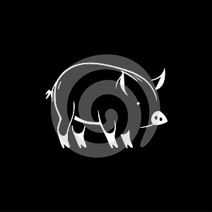 Pig - minimalist and simple silhouette - vector illustration