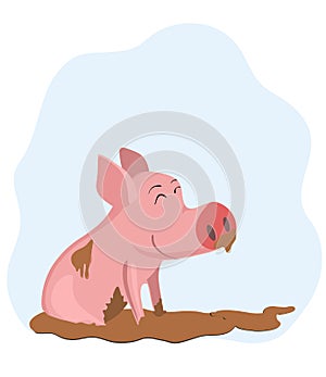 Pig in the mud