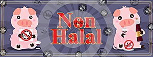 Pig Non Halal frame banner