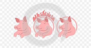 Pig, piggy, piglet, piggie, pigling, swine and farrow, graphic design