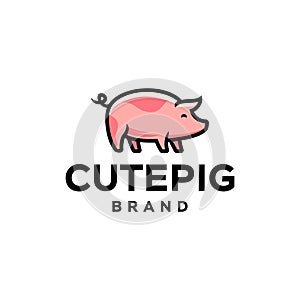 Pig piglet Logo mascot and icon or cartoon template vector stock illustration