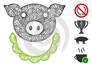 Pig Reward Web Vector Mesh Illustration