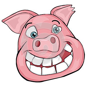 Pig`s head.Clip art for children.
