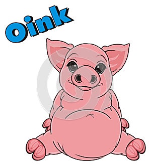 Pig say oink photo