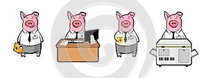 Pigs in office. photo