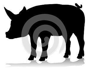 Pig Silhouette Farm Animal