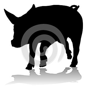 Pig Silhouette Farm Animal