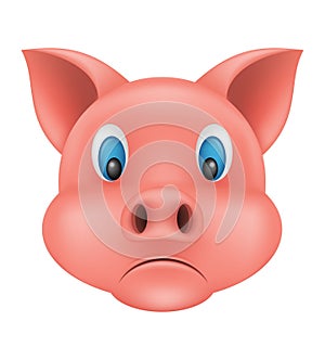 pig snout emoji sticker vector illustration