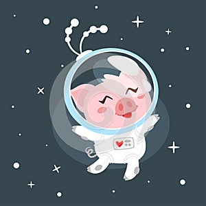 Pig in space suit