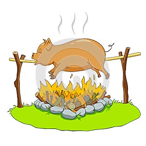 Pig on a spit photo