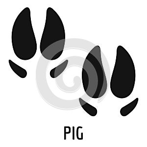 Pig step icon, simple style.