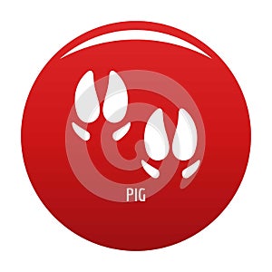 Pig step icon vector red