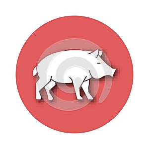 Pig VIsolated Vector icon that can be easily modified or edited