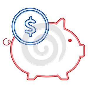 Pigbank with coins Finance icon Vector