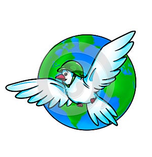 Pigeon globe war and peace