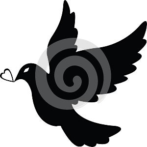 Pigeon jpg image with svg vector cut file for cricut and silhouette