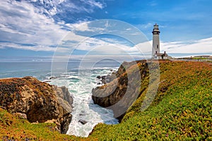 Pigeon Point Lighthouse, Pacific coastline in California