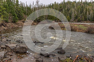 The Pigeon River flows through Grand Portage State Park and Indian Reservation. It is the Border between Ontario and Minnesota