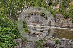 The Pigeon River flows through Grand Portage State Park and Indian Reservation. It is the Border between Ontario and Minnesota