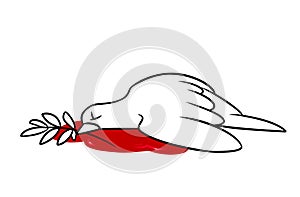 Pigeon symbol peace killed dead cartoon photo