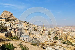 Pigeon valley and Uchisar castle in Cappadocia. Turkey