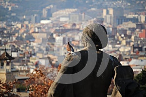 Pigeon view of Barcelona photo