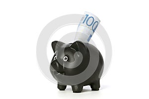 Pequeno cerdo Banco 100 billetes 