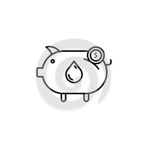 piggy bank, blood donation line icon. Signs and symbols can be used for web, logo, mobile app, UI, UX