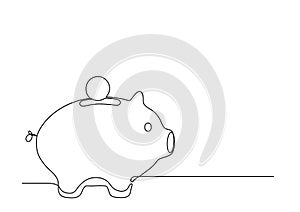 Piggy bank with coin