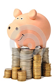 Piggy Bank and Coins