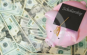 Piggy bank college scholarship graduation
