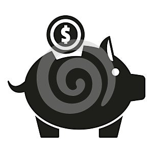 Piggy bank compensation icon simple vector. Money reward