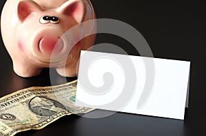 Piggy bank and copyspace