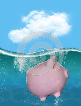 Piggy Bank Debt Money Bankrupt photo